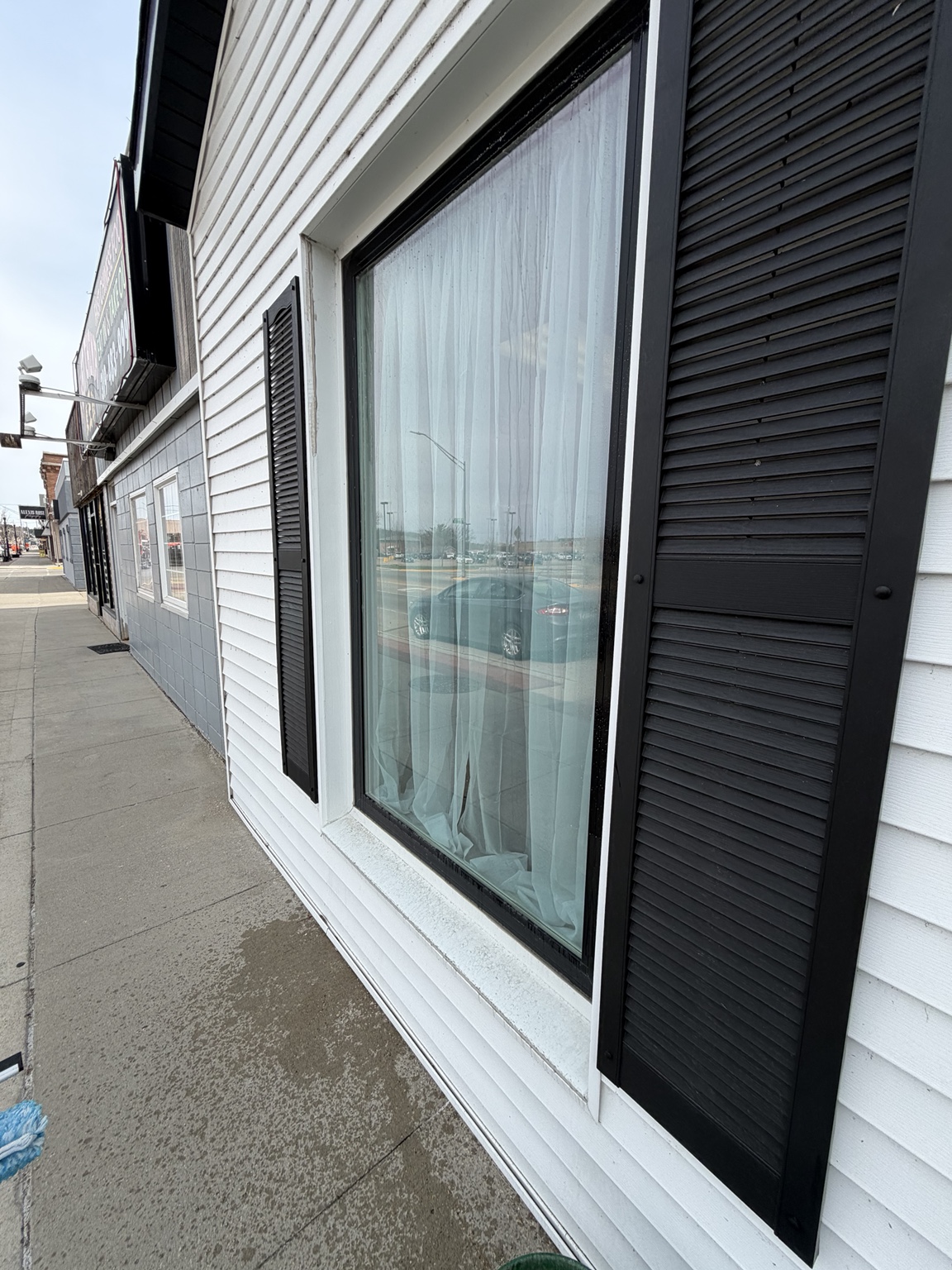 Freshly cleaned storefront window
